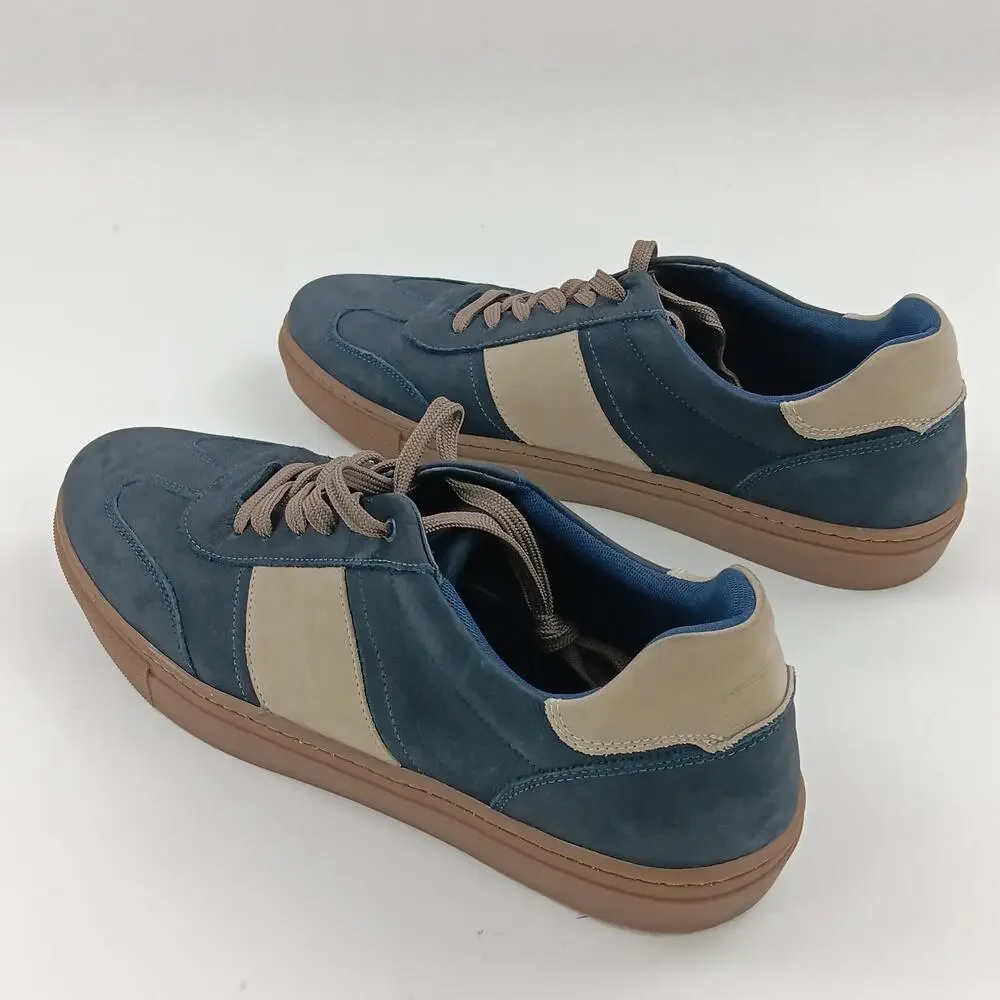 Section X Shoes Mens Size 12 Blue Leather Casual Lace Up Sneakers 641SX0010